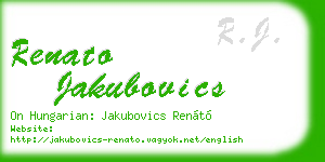 renato jakubovics business card